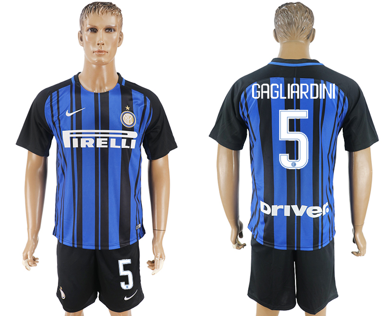 2017-18 Inter Milan 5 GAGLIARDINI Home Soccer Jersey