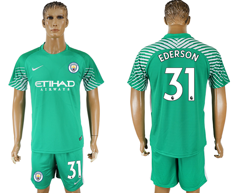 2017-18 Manchester City 31 EDERSON Green Goalkeeper Soccer Jersey