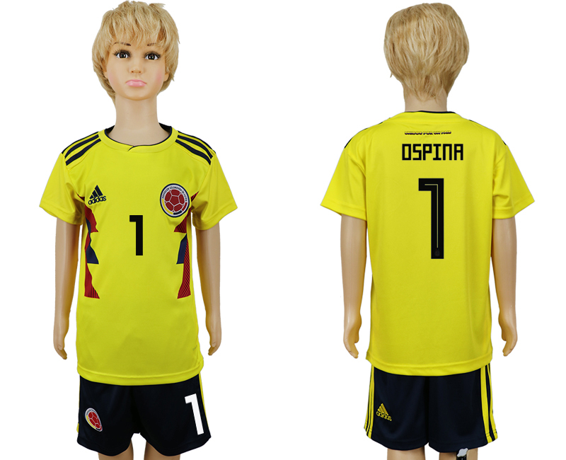 Colombia 1 OSPINA Youth 2018 FIFA World Cup Soccer Jersey - Click Image to Close