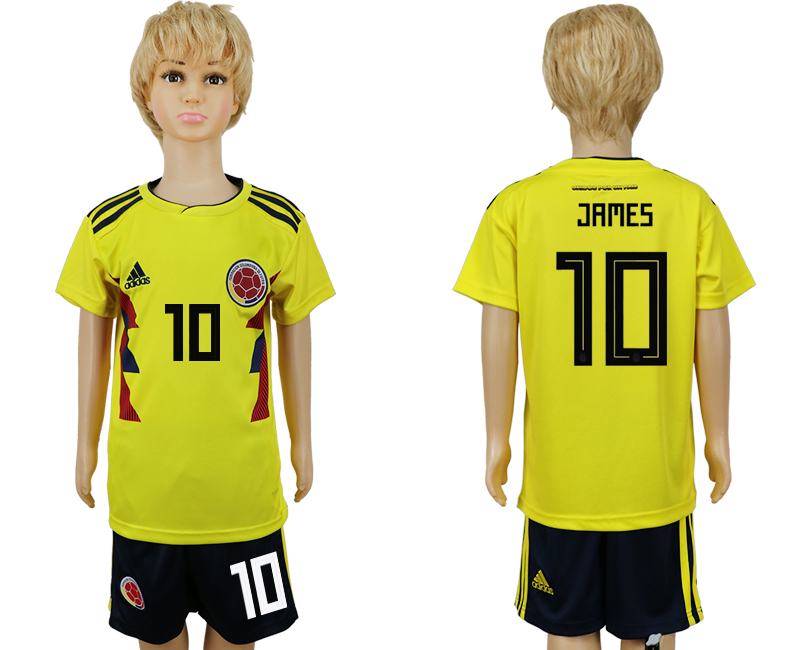 Colombia 10 JAMES Youth 2018 FIFA World Cup Soccer Jersey