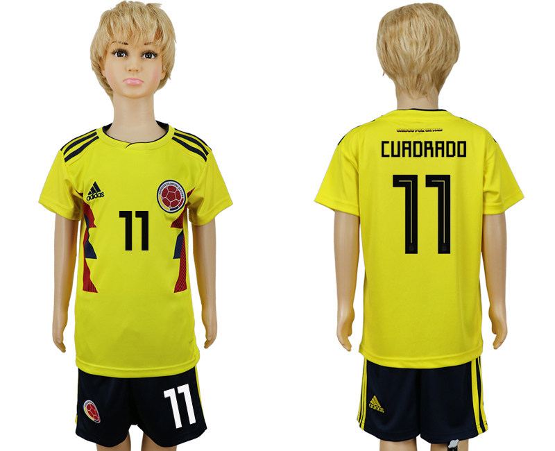 Colombia 11 CURDRADO Youth 2018 FIFA World Cup Soccer Jersey