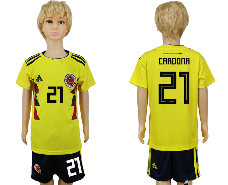 Colombia 21 CARDONA Youth 2018 FIFA World Cup Soccer Jersey - Click Image to Close
