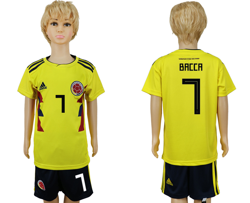 Colombia 7 BACCA Youth 2018 FIFA World Cup Soccer Jersey - Click Image to Close