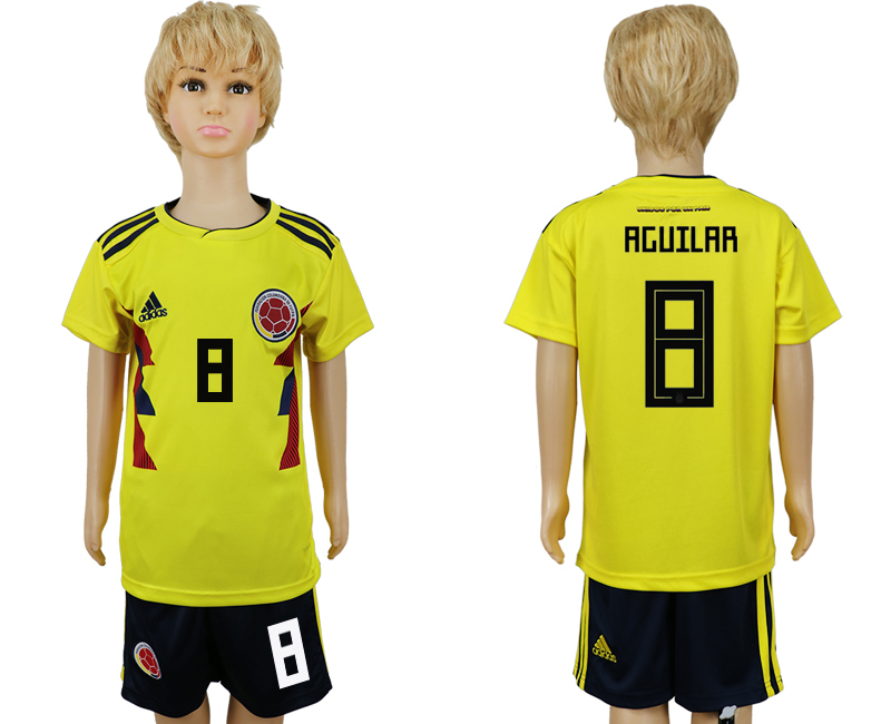 Colombia 8 AGULAR Youth 2018 FIFA World Cup Soccer Jersey - Click Image to Close