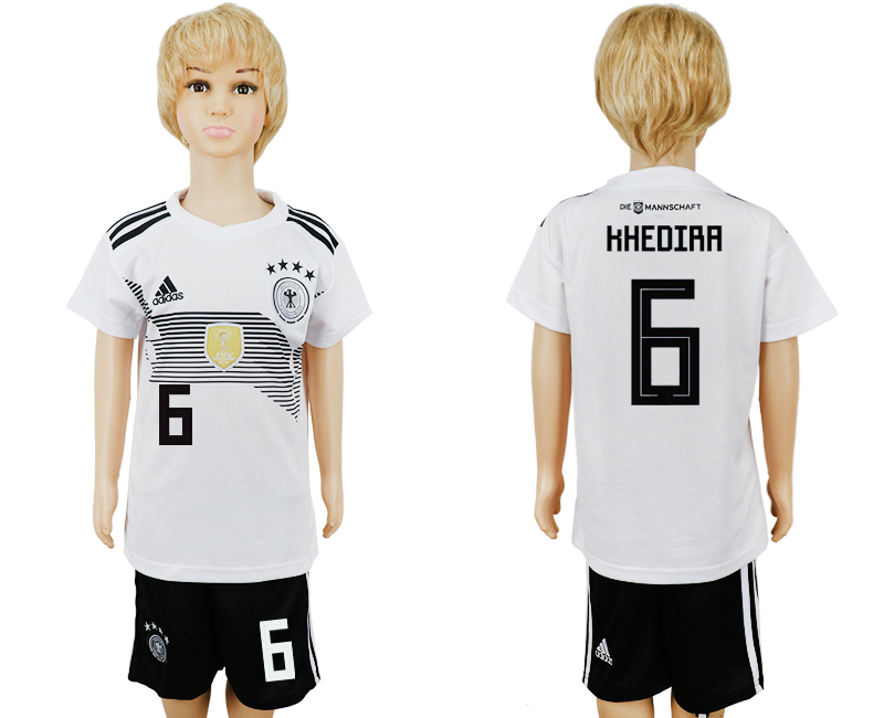 Germany 6 KHEDIRA Home Youth 2018 FIFA World Cup Soccer Jersey - Click Image to Close