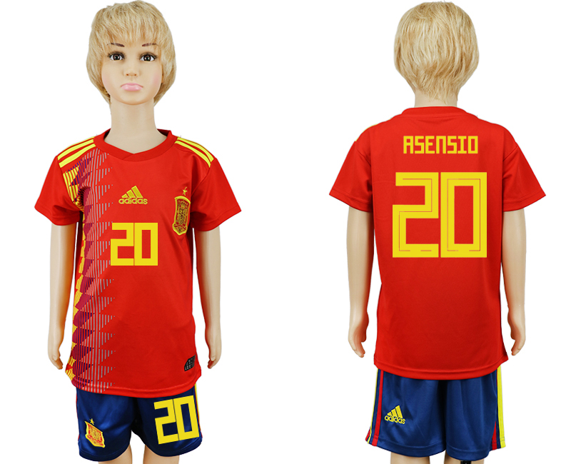 Spain 20 ASENSIO Youth Home 2018 FIFA World Cup Soccer Jersey - Click Image to Close