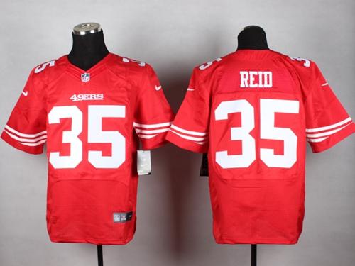 Nike 49ers 35 Eric Reid Red Elite Jersey