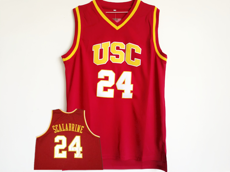 USC Trojans 24 Brian Scalabrine Red College Basketball Jersey