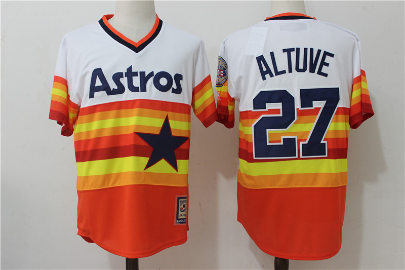 Astros 27 Jose Altuve Orange Cooperstown Collection Jersey