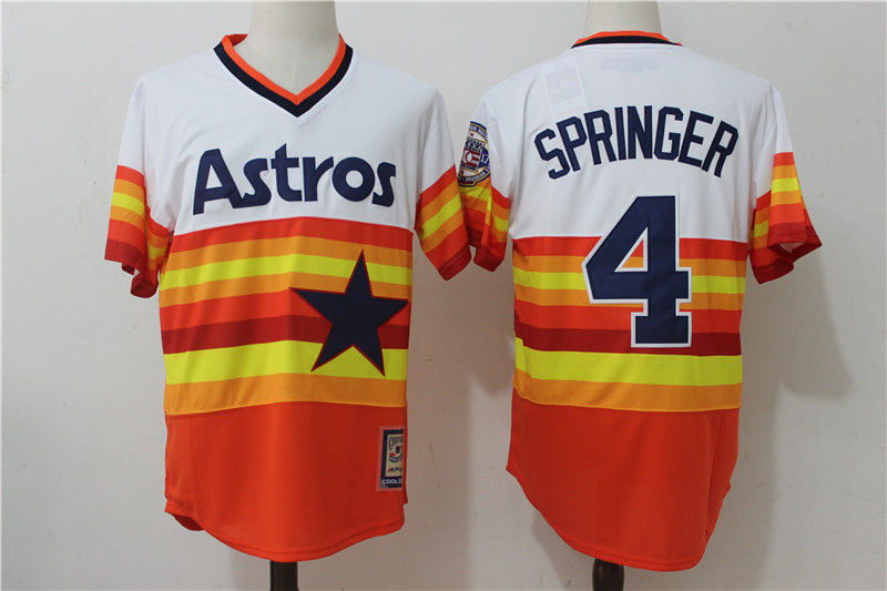 Astros 4 George Springer Orange Cooperstown Collection Jersey