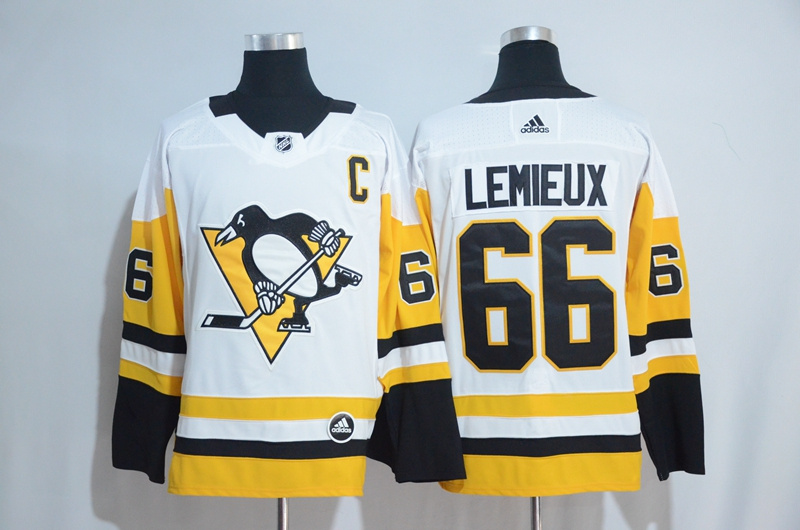 Penguins 66 Mario Lemieux White Adidas Jersey