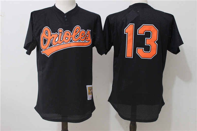 Orioles 13 Manny Machado Black Cooperstown Collection Mesh Batting Practice Jersey - Click Image to Close