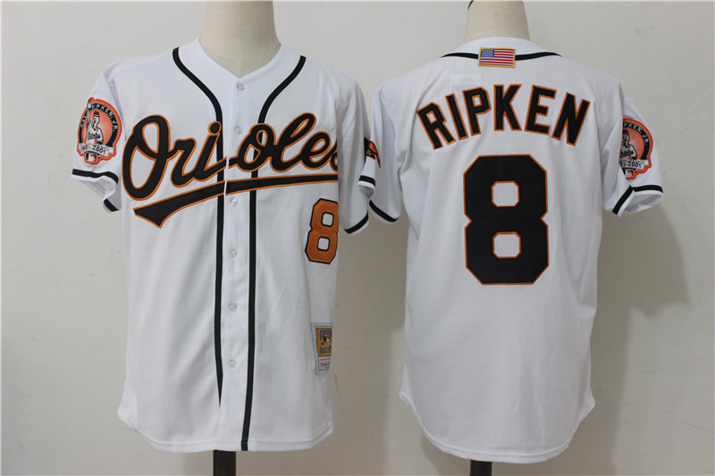 Orioles 8 Cal Ripken Jr White Cooperstown Collection Jersey