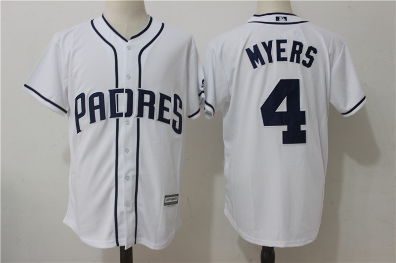 Padres 4 Wil Myers White Cool Base Jersey