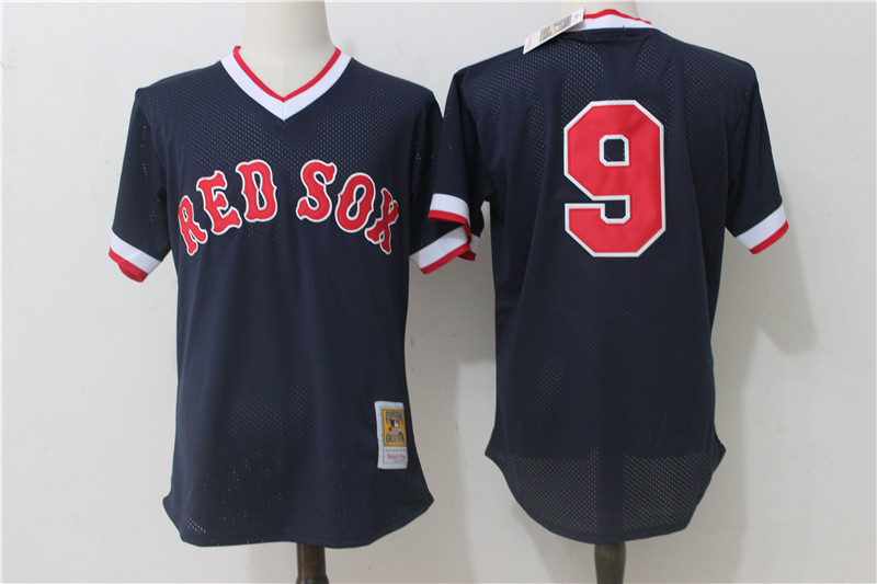 Red Sox 9 Ted Williams Navy Cooperstown Collection Mesh Batting Practice Jersey