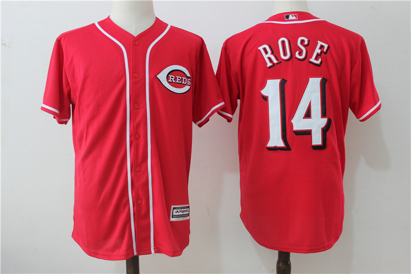 Reds 14 Pete Rose Red Cool Base Jersey