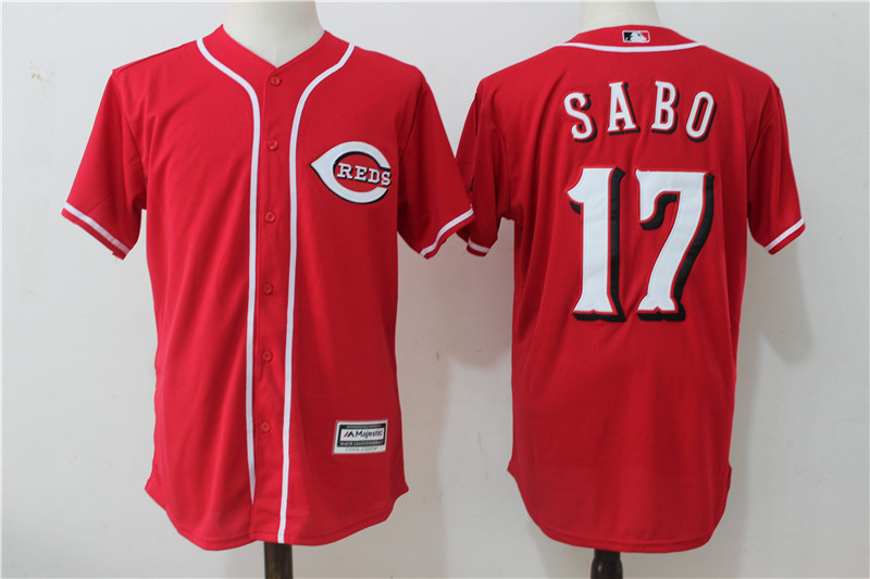 Reds 17 Chris Sabo Red Cool Base Jersey - Click Image to Close