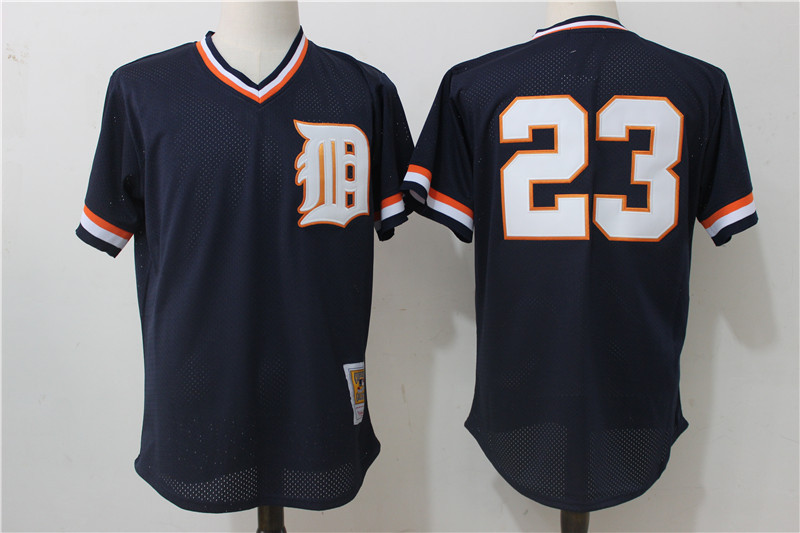 Tigers 23 Kirk Gibson Navy Cooperstown Collection Mesh Batting Practice Jersey
