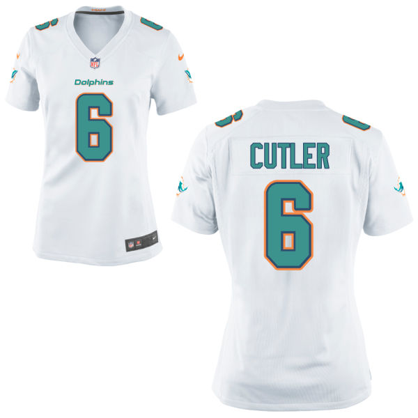 Nike Dolphins 6 Jay Cutler White Women Game Jersey