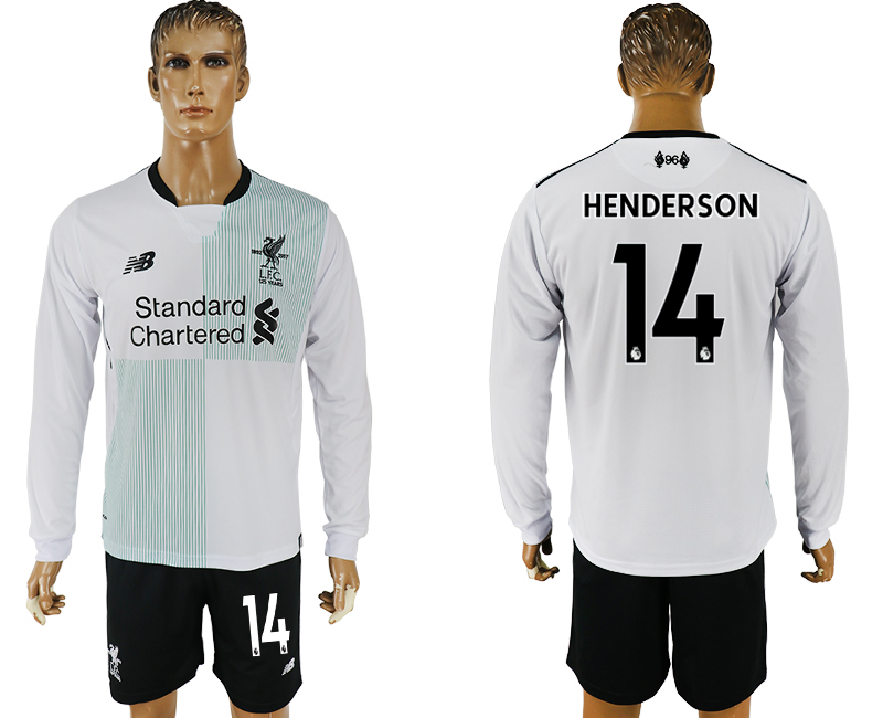 2017-18 Liverpool 14 HENDERSON Away Long Sleeve Soccer Jersey 2017-18 Liverpool 14 HENDERSON Away Long Sleeve Soccer Jersey