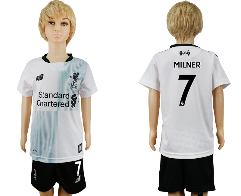 2017-18 Liverpool 7 MILNER Away Youth Soccer Jersey