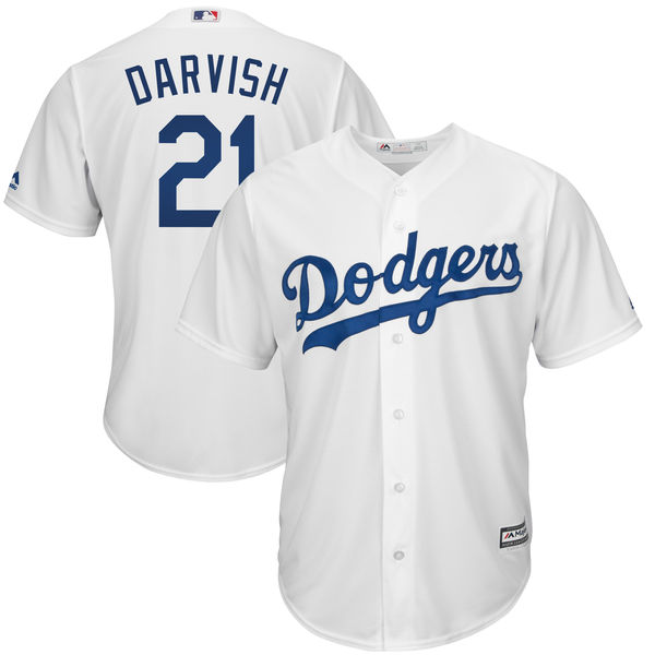 Dodgers 21 Yu Darvish White Cool Base Jersey Dodgers 21 Yu Darvish White Cool Base Jersey