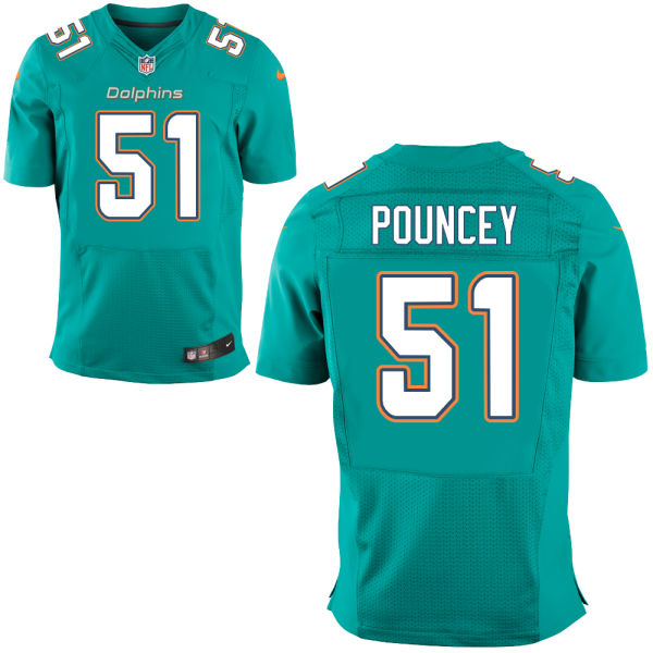 Nike Dolphins 51 Mike Pouncey Aqua Elite Jersey - Click Image to Close