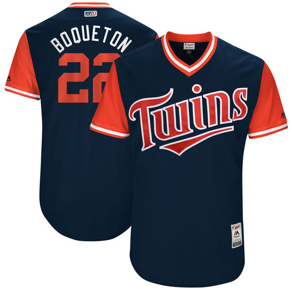 Twins 22 Miguel Sano Boqueton Majestic Navy 2017 Players Weekend Jersey