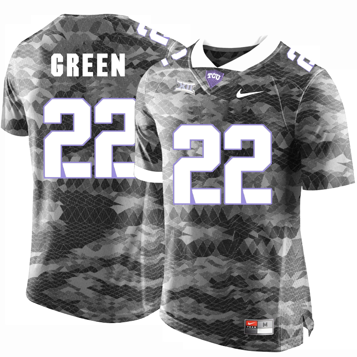 TCU Horned Frogs 22 Aaron Green Gray College Football Limited Jersey - Click Image to Close