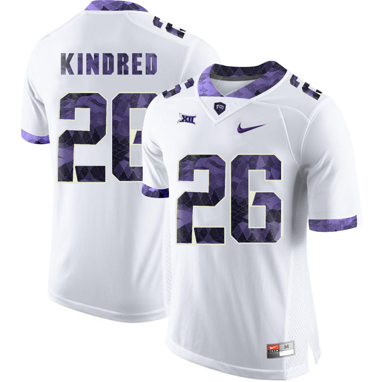 TCU Horned Frogs 26 Derrick Kindred White Print College Football Limited Jersey