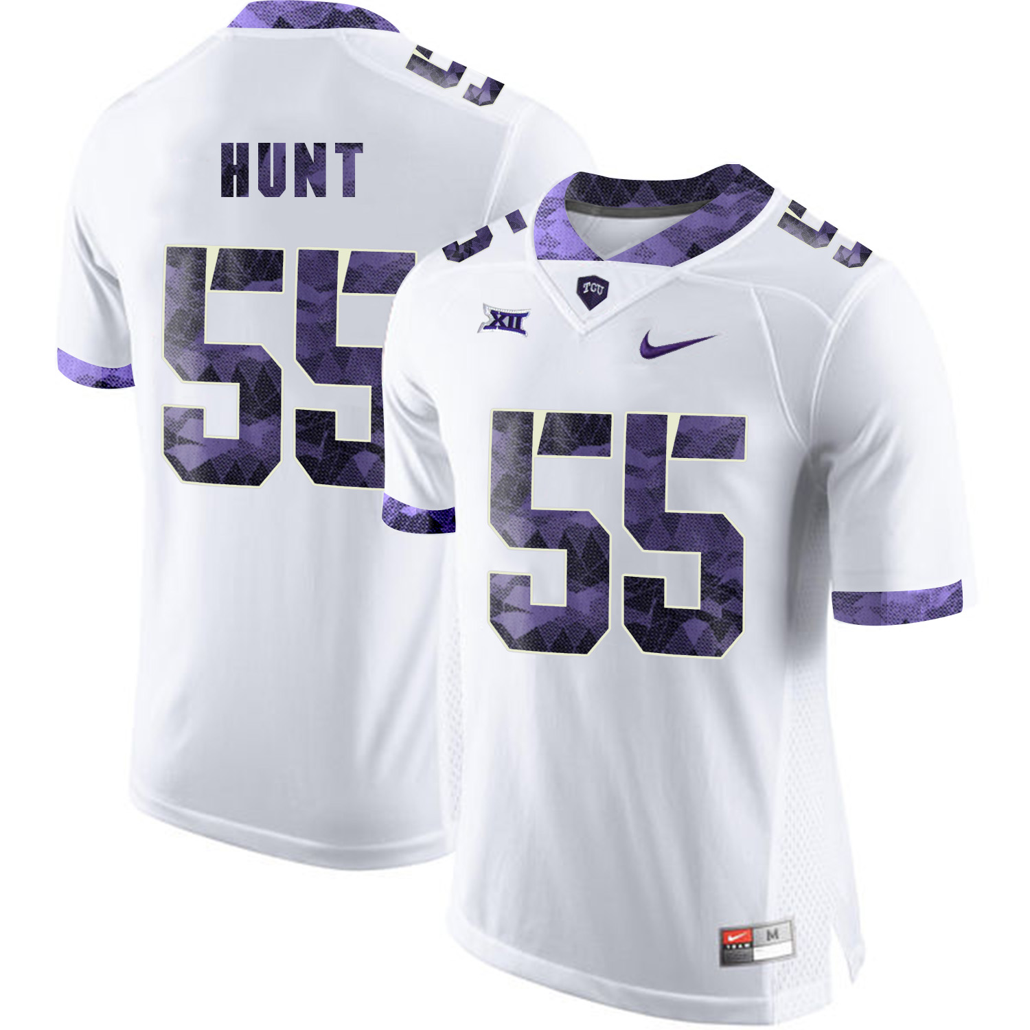 TCU Horned Frogs 55 Joey Hunt White Print College Football Limited Jersey