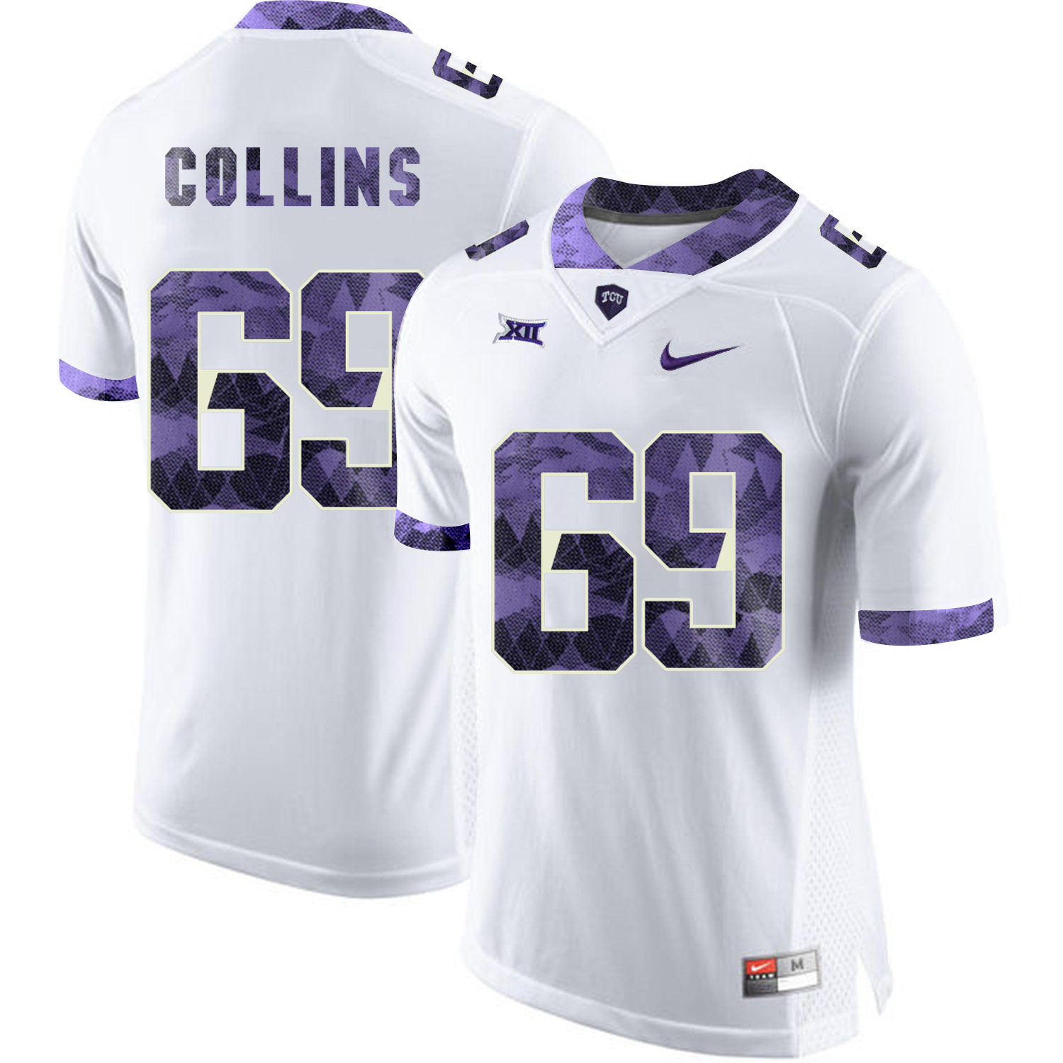 TCU Horned Frogs 69 Aviante Collins White Print College Football Limited Jersey