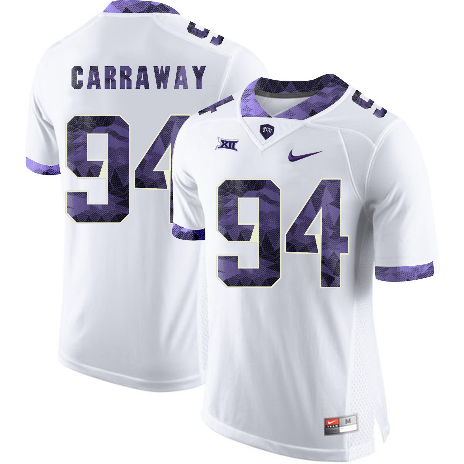 TCU Horned Frogs 94 Josh Carraway White Print College Football Limited Jersey
