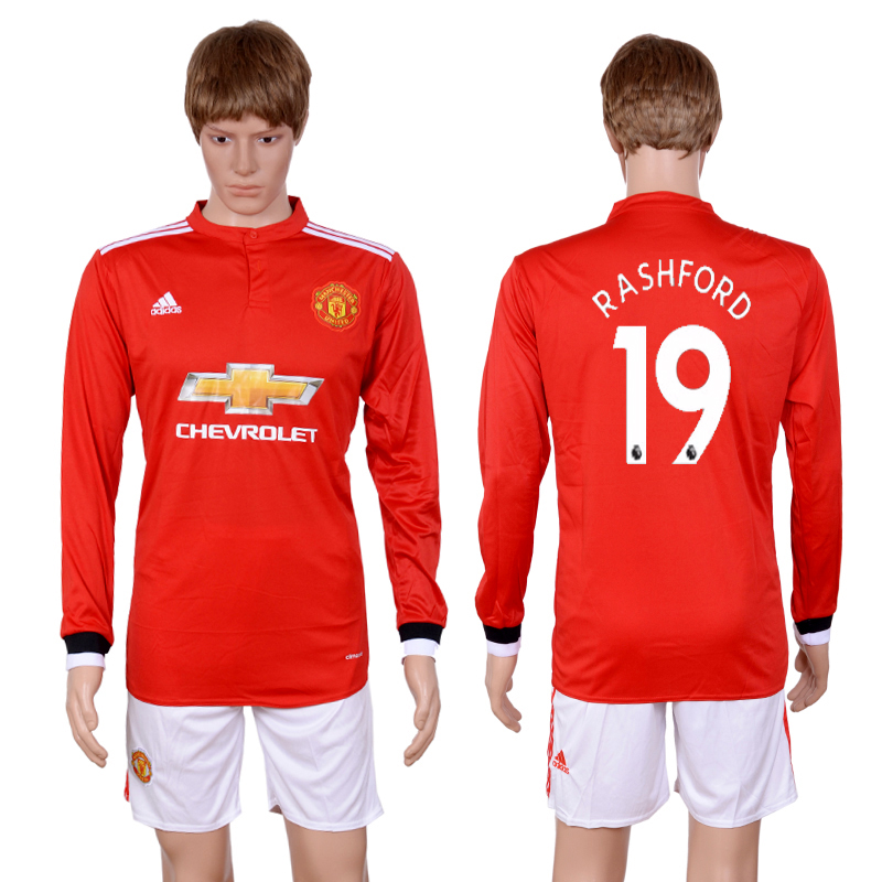 2017-18 Manchester United 19 RASHFORD Home Long Sleeve Soccer Jersey
