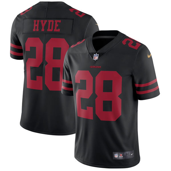Nike 49ers 28 Carlos Hyde Black Youth Vapor Untouchable Player Limited Jersey