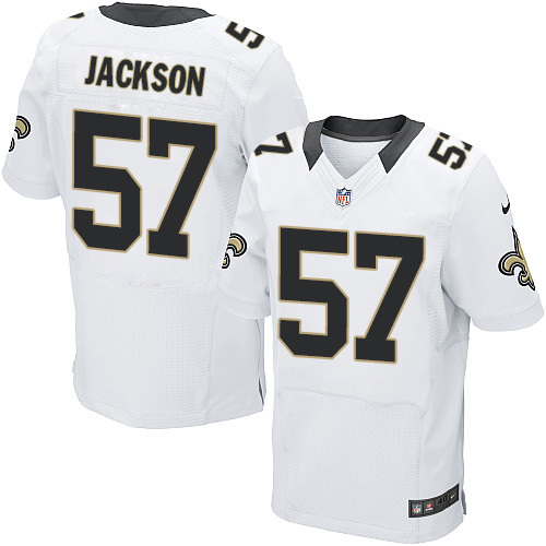 Nike Saints 57 Rickey Jackson White Elite Jersey