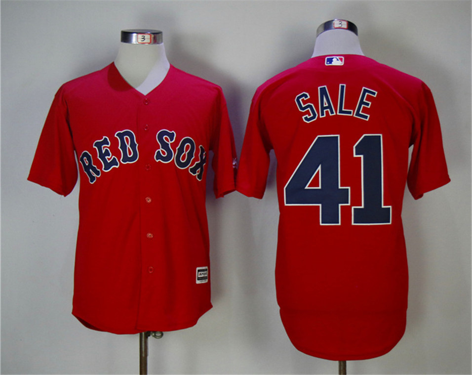 Red Sox 41 Chris Sale Red Cool Base Jersey - Click Image to Close