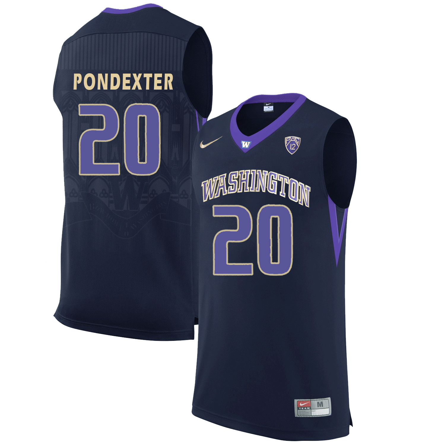 Washington Huskies 20 Quincy Pondexter Black College Basketball Jersey