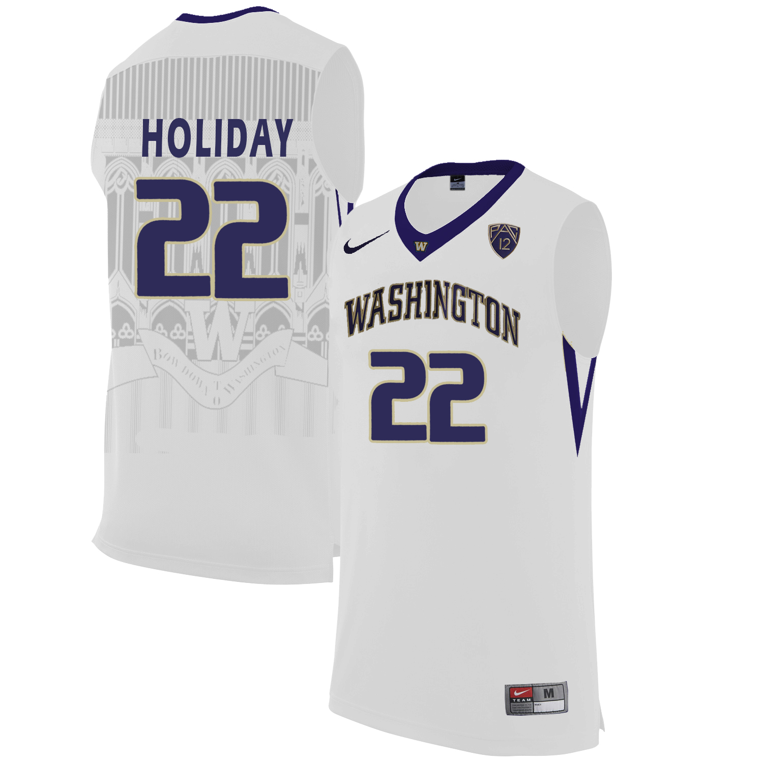 Washington Huskies 22 Justin Holiday White College Basketball Jersey