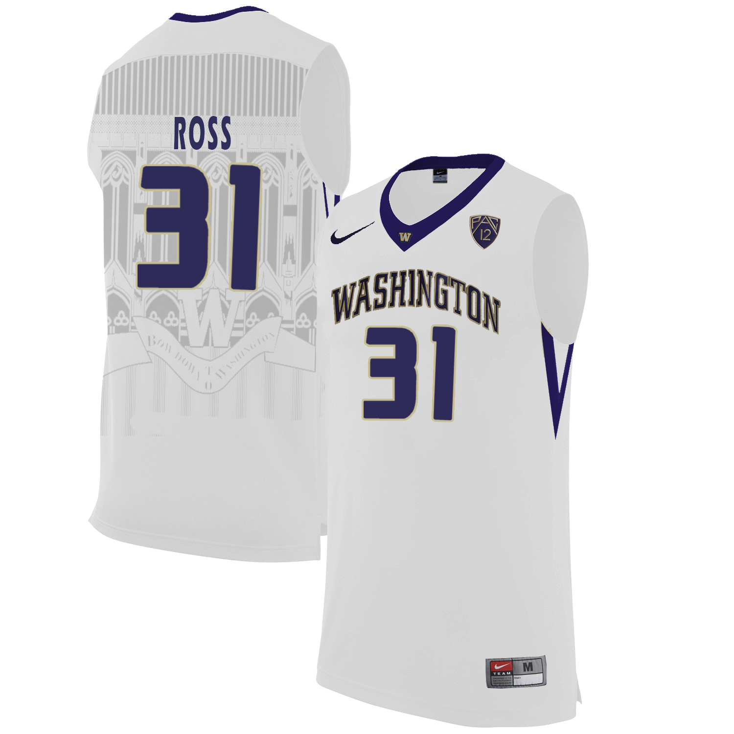 Washington Huskies 31 Terrence Ross White College Basketball Jersey - Click Image to Close