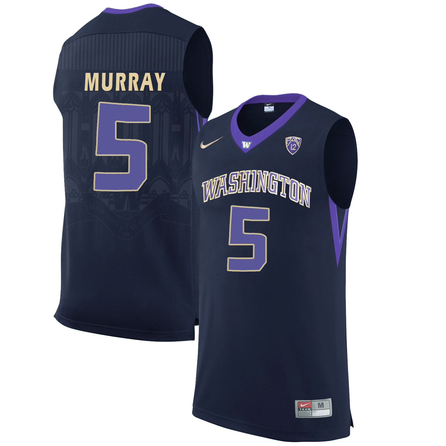 Washington Huskies 5 Dejounte Murray Black College Basketball Jersey