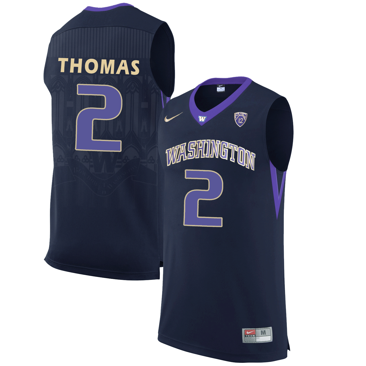 Washinton Huskies 2 Isaiah Thomas Black With Portait College Basketball Jersey - Click Image to Close