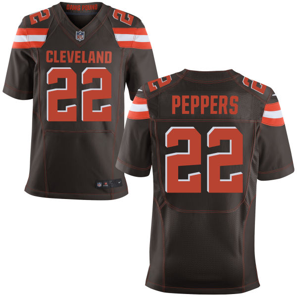 Nike Browns 22 Jabrill Peppers Brown Elite Jersey
