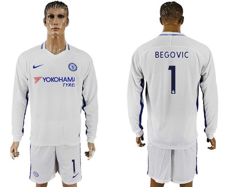 2017-18 Chelsea 1 BEGOVIC Away Long Sleeve Soccer Jersey