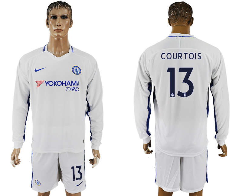2017-18 Chelsea 13 COURTOIS Away Long Sleeve Soccer Jersey 2017-18 Chelsea 13 COURTOIS Away Long Sleeve Soccer Jersey