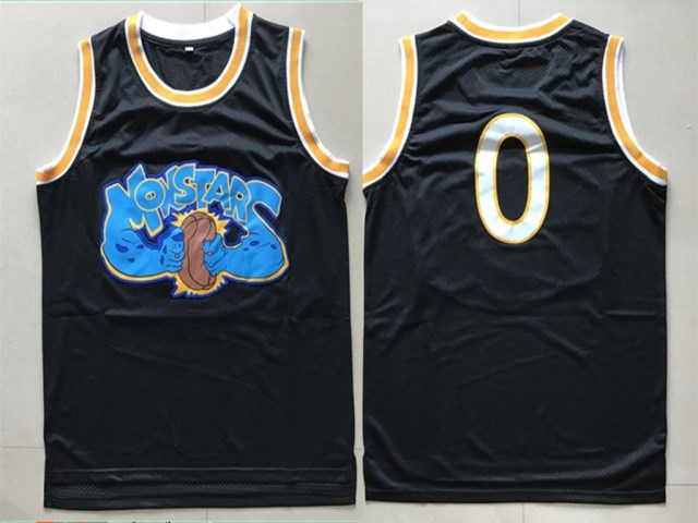 Monstars 0 Black Space Jam Stitched Movie Jersey - Click Image to Close