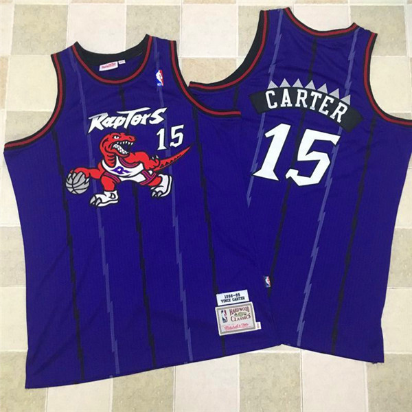 Raptors 15 Vince Carter Purple 1998-99 Hardwood Classics Jersey
