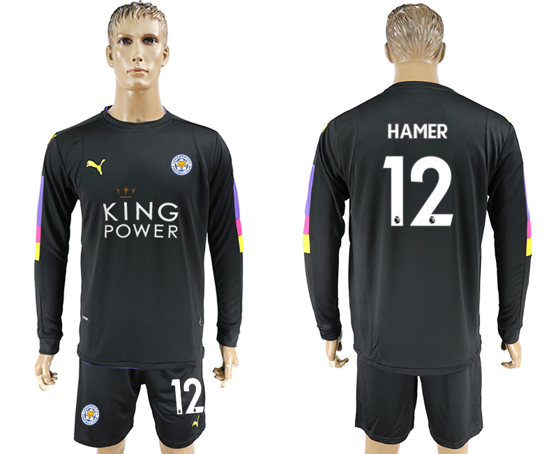 2017-18 Leicester City 12 HAMER Black Long Sleeve Goalkeeper Soccer Jersey 2017-18 Leicester City 12 HAMER Black Long Sleeve Goalkeeper Soccer Jersey