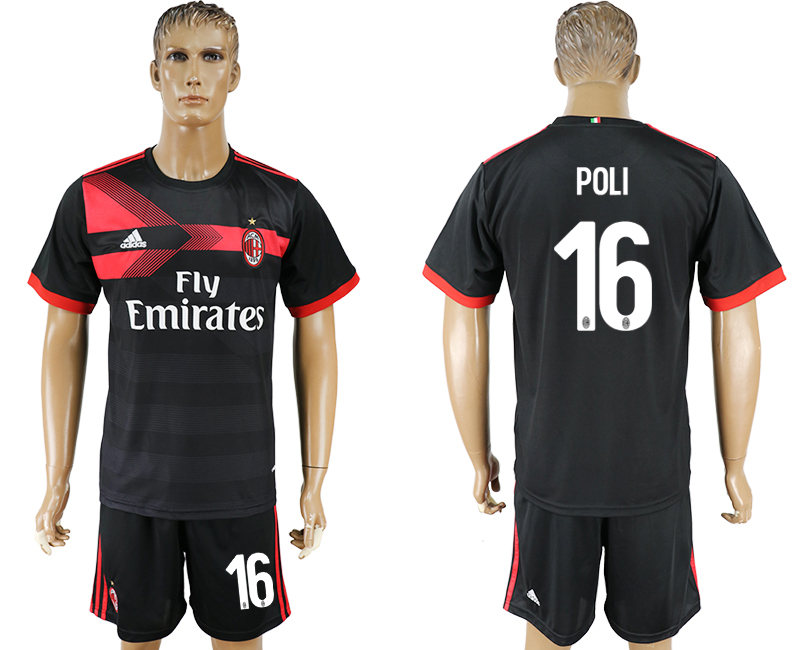 2017-18 AC Milan 16 POLI Third Away Soccer Jersey 2017-18 AC Milan 16 POLI Third Away Soccer Jersey