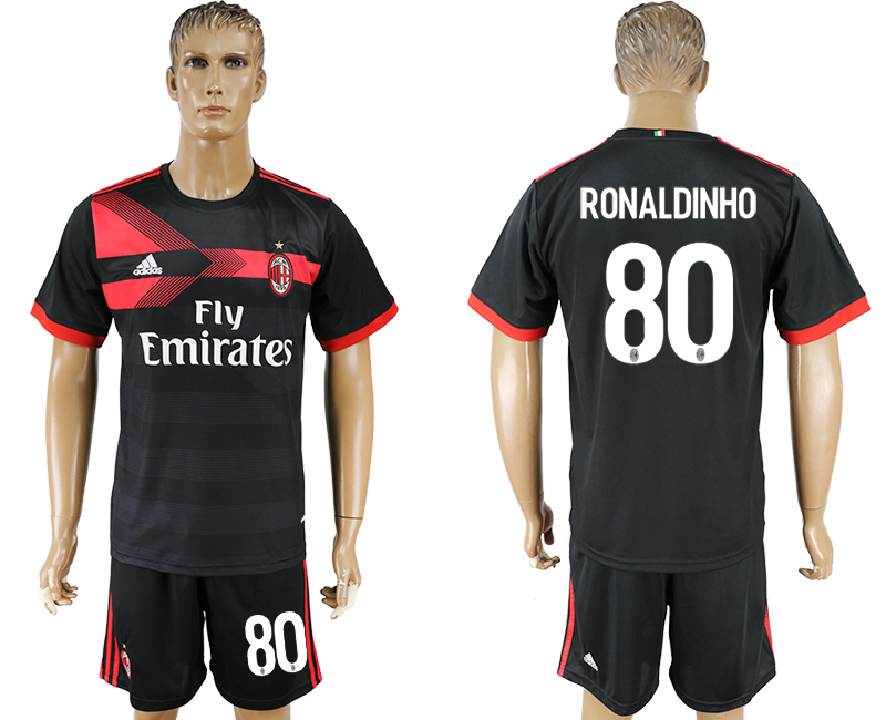 2017-18 AC Milan 80 RONALDINHO Third Away Soccer Jersey